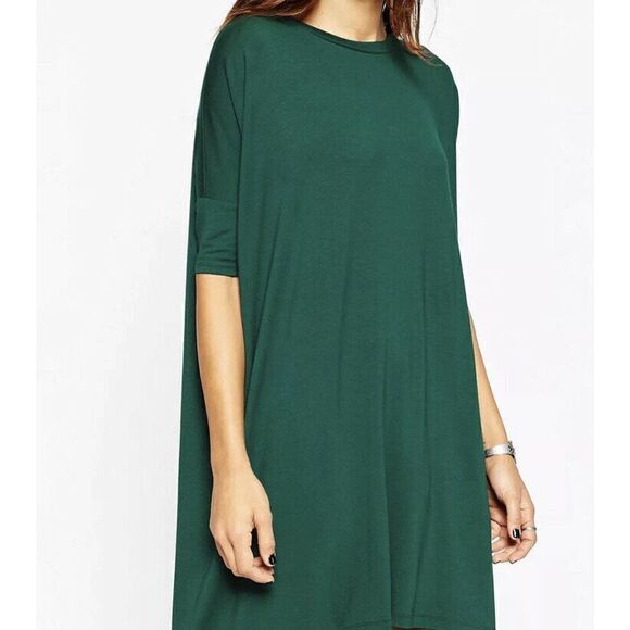 ASOS Women’s The T Shirt Midi Length Dress in Dark Emerald Green US Size 2/Small - Picture 6 of 12